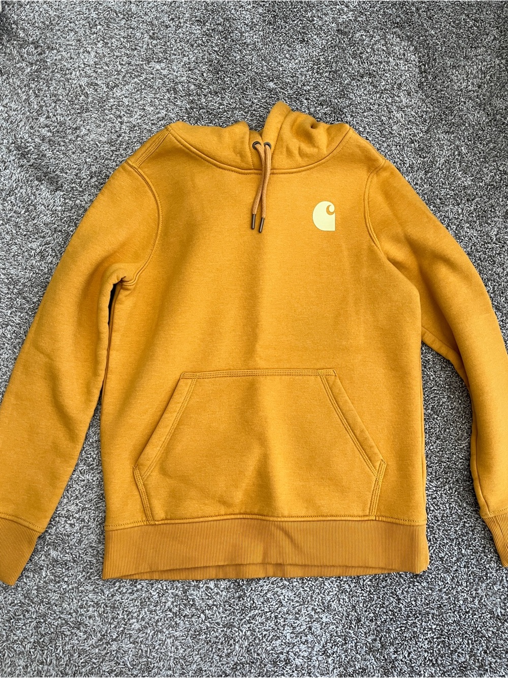 Carhartt Orange Logo Sleeve Relaxed Fit Hoodie